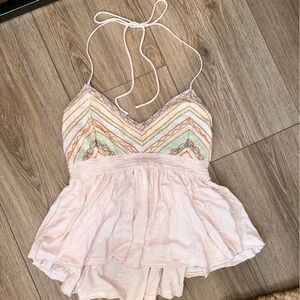 Embroidered halter Free People top